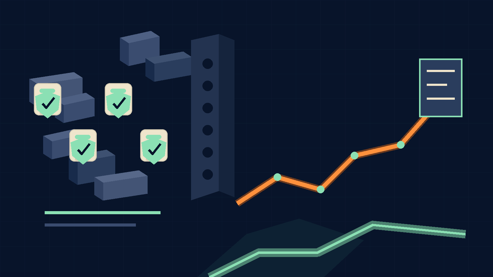 Abstract visual for technical seo growth system, showing connected evidence pathways.